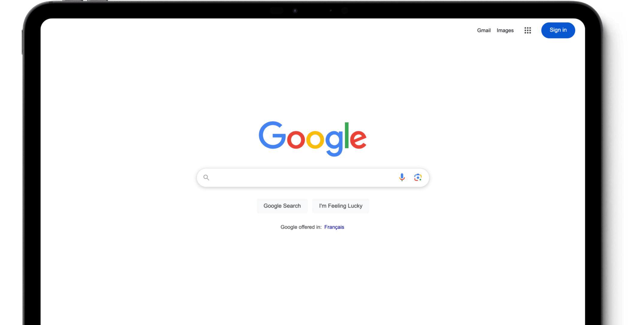 Page d'accueil de Google